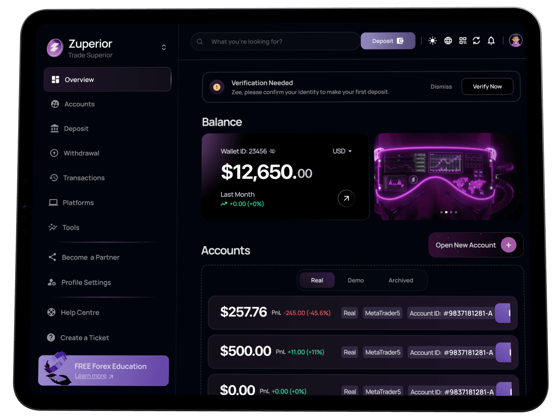 MT5 Trading Dashboard